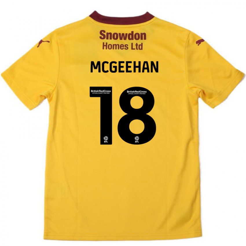 Kinder Cameron Mcgeehan #18 Orange Burgunderrot Auswärtstrikot Trikot 2024/25 T-Shirt