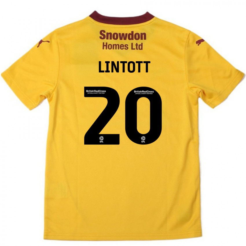 Kinder Harvey Lintott #20 Orange Burgunderrot Auswärtstrikot Trikot 2024/25 T-Shirt