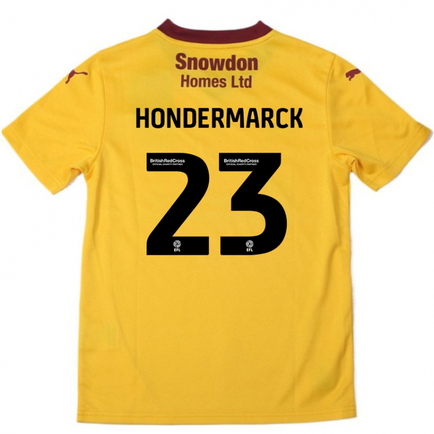 Kinder William Hondermarck #23 Orange Burgunderrot Auswärtstrikot Trikot 2024/25 T-Shirt