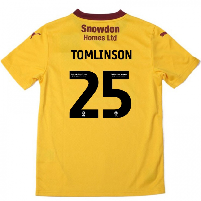 Kinder Josh Tomlinson #25 Orange Burgunderrot Auswärtstrikot Trikot 2024/25 T-Shirt