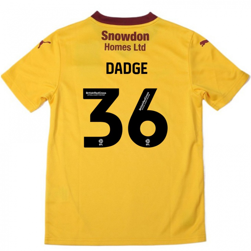 Kinder James Dadge #36 Orange Burgunderrot Auswärtstrikot Trikot 2024/25 T-Shirt