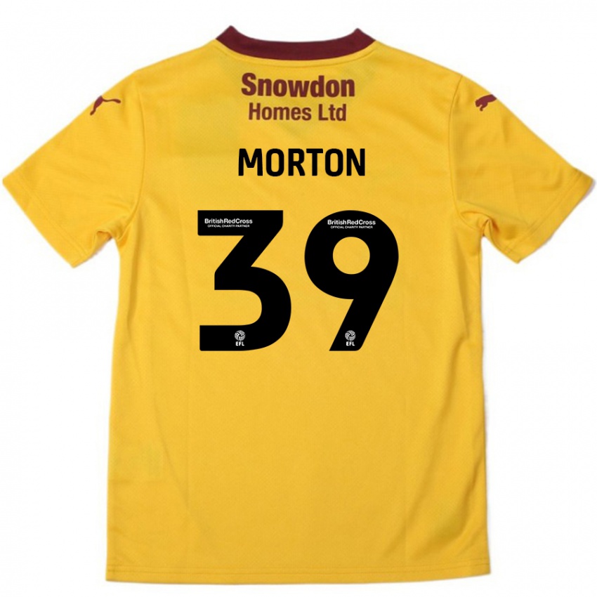 Kinder Callum Morton #39 Orange Burgunderrot Auswärtstrikot Trikot 2024/25 T-Shirt