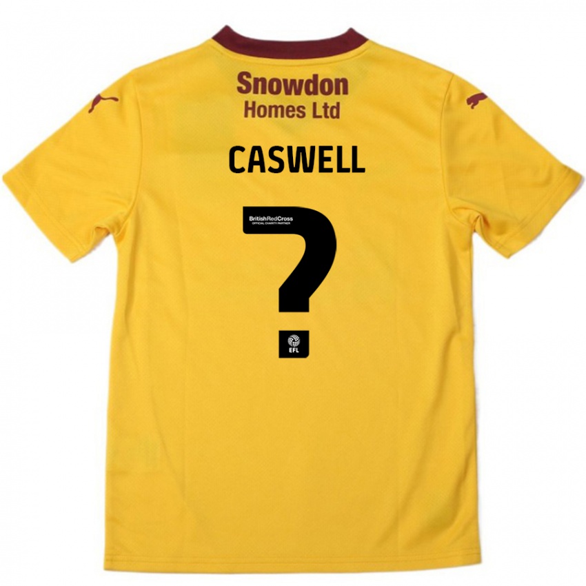 Kinder Jordan Caswell #0 Orange Burgunderrot Auswärtstrikot Trikot 2024/25 T-Shirt