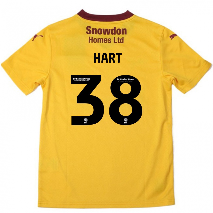 Kinder Jamari Hart #38 Orange Burgunderrot Auswärtstrikot Trikot 2024/25 T-Shirt