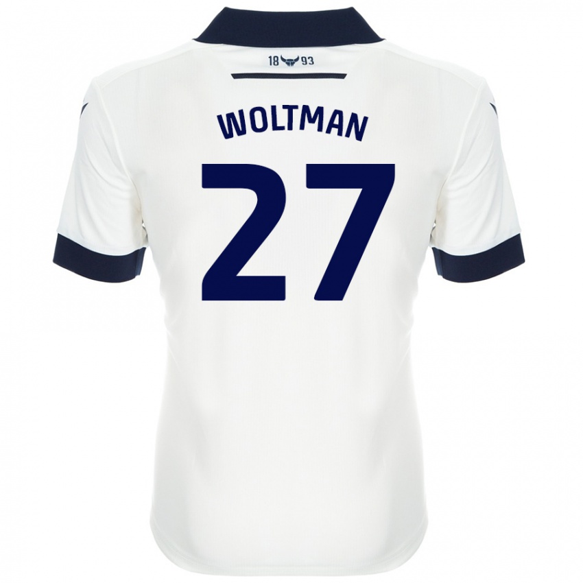 Kinder Max Woltman #27 Weiß Marineblau Auswärtstrikot Trikot 2024/25 T-Shirt