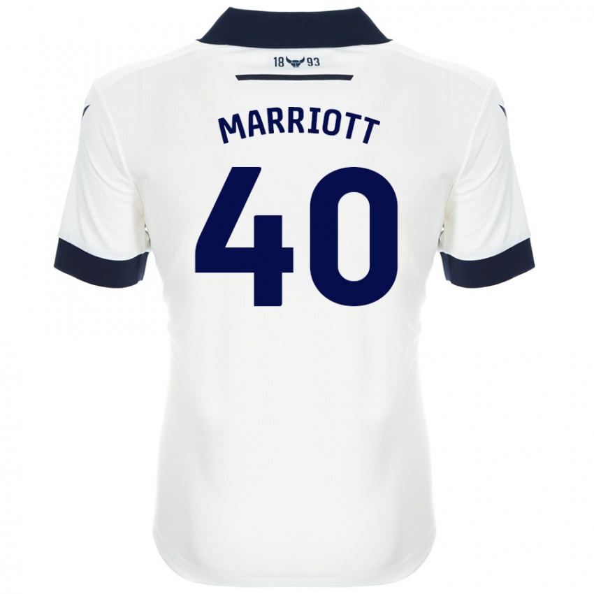 Kinder Monty Marriott #40 Weiß Marineblau Auswärtstrikot Trikot 2024/25 T-Shirt