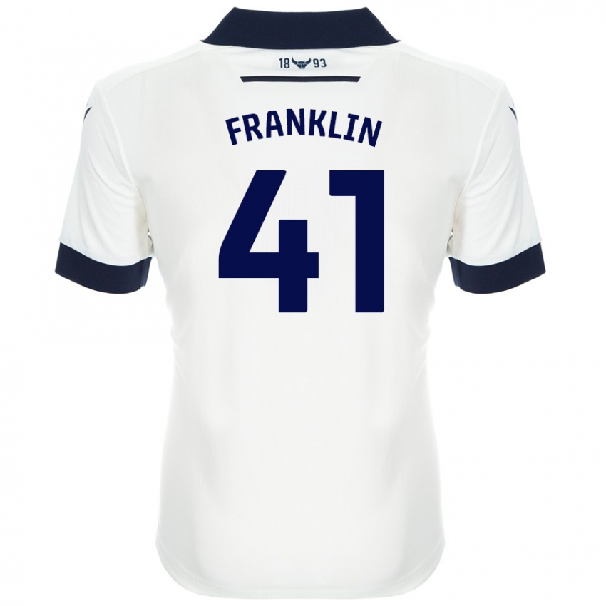 Kinder George Franklin #41 Weiß Marineblau Auswärtstrikot Trikot 2024/25 T-Shirt