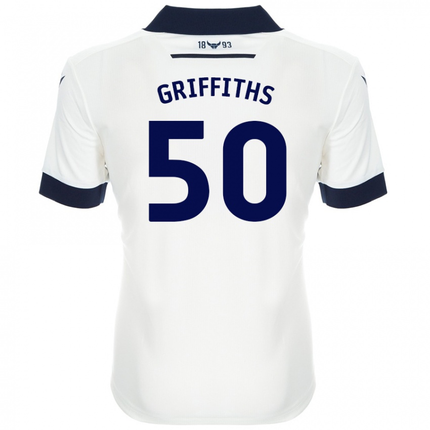 Kinder Louis Griffiths #50 Weiß Marineblau Auswärtstrikot Trikot 2024/25 T-Shirt