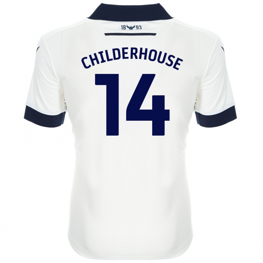 Kinder Molly Childerhouse #14 Weiß Marineblau Auswärtstrikot Trikot 2024/25 T-Shirt