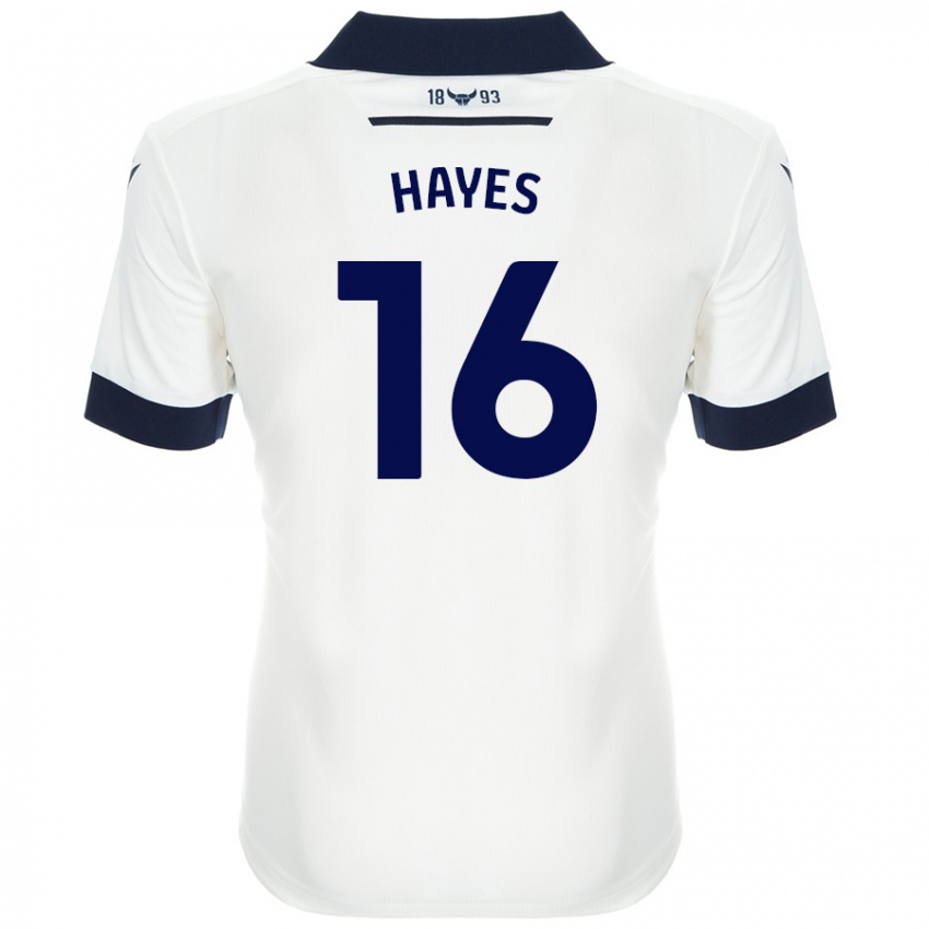 Kinder Georgia Hayes #16 Weiß Marineblau Auswärtstrikot Trikot 2024/25 T-Shirt