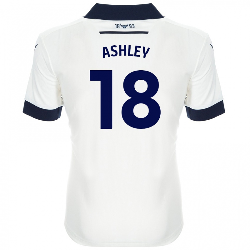 Kinder Alex Ashley #18 Weiß Marineblau Auswärtstrikot Trikot 2024/25 T-Shirt