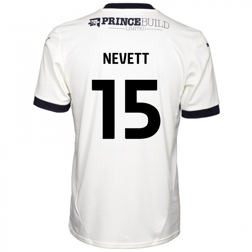 Kinder George Nevett #15 Cremeweiß Schwarz Auswärtstrikot Trikot 2024/25 T-Shirt