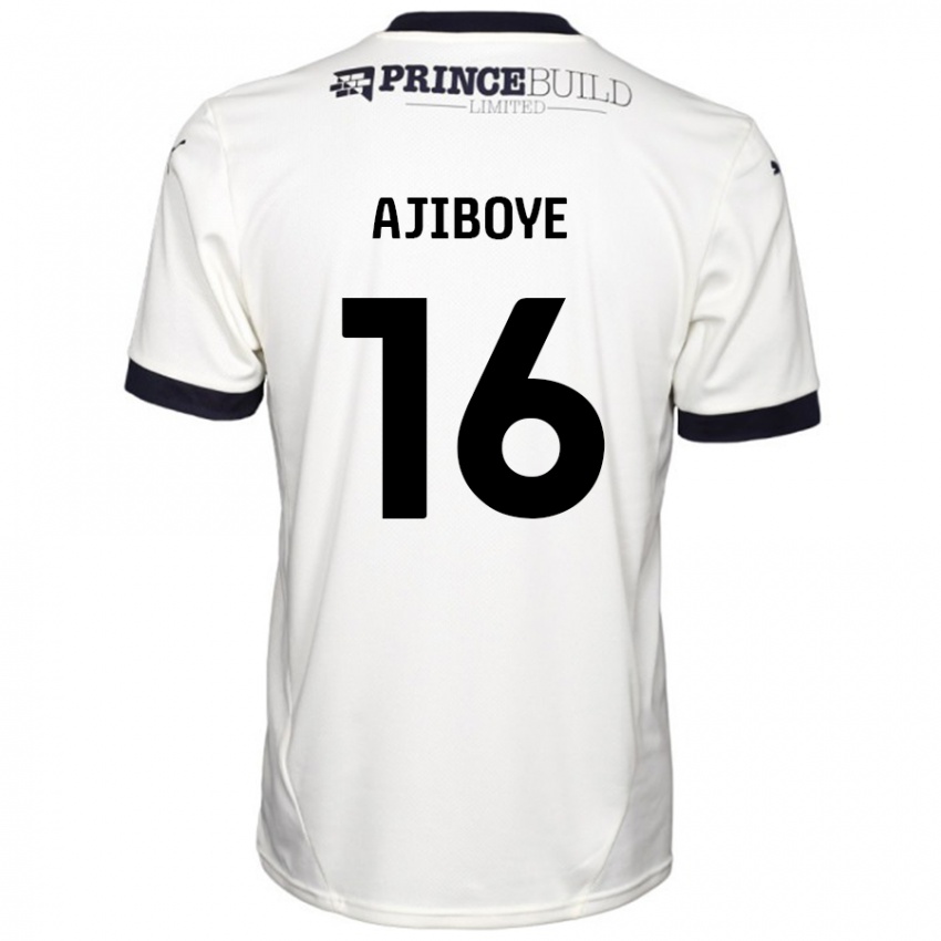 Kinder David Ajiboye #16 Cremeweiß Schwarz Auswärtstrikot Trikot 2024/25 T-Shirt