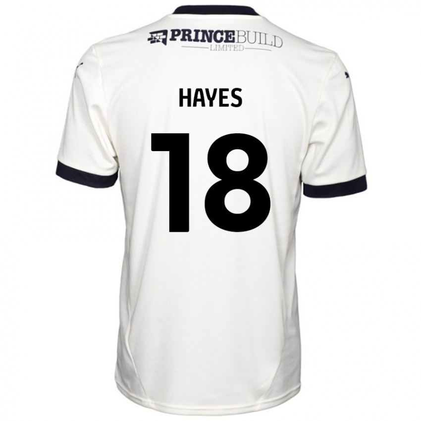 Kinder Cian Hayes #18 Cremeweiß Schwarz Auswärtstrikot Trikot 2024/25 T-Shirt