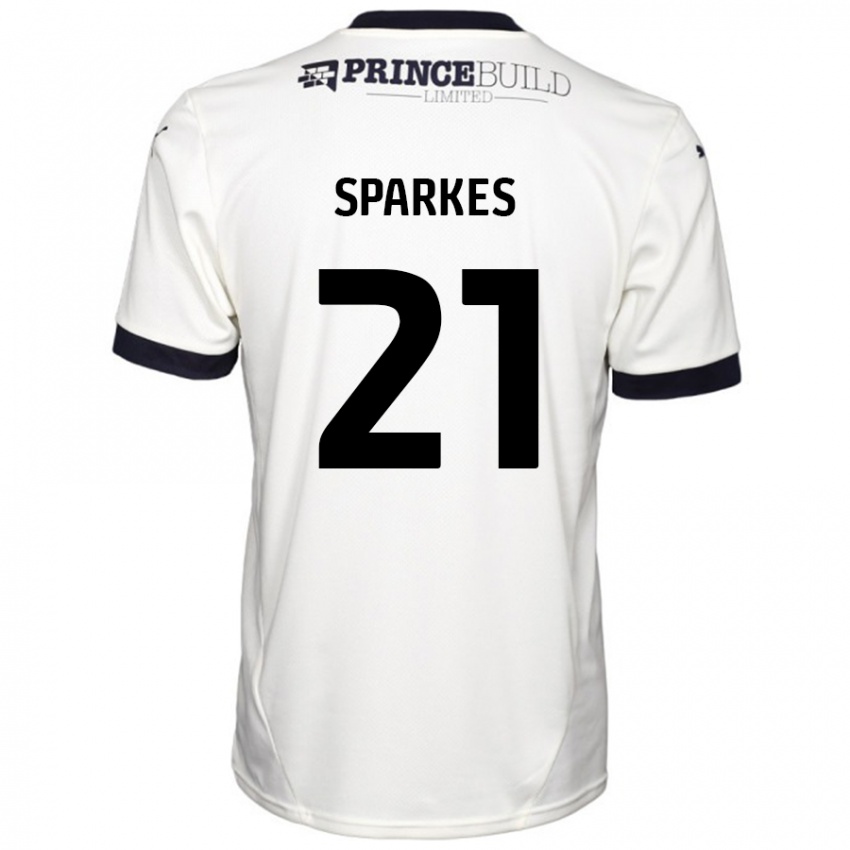 Kinder Jack Sparkes #21 Cremeweiß Schwarz Auswärtstrikot Trikot 2024/25 T-Shirt