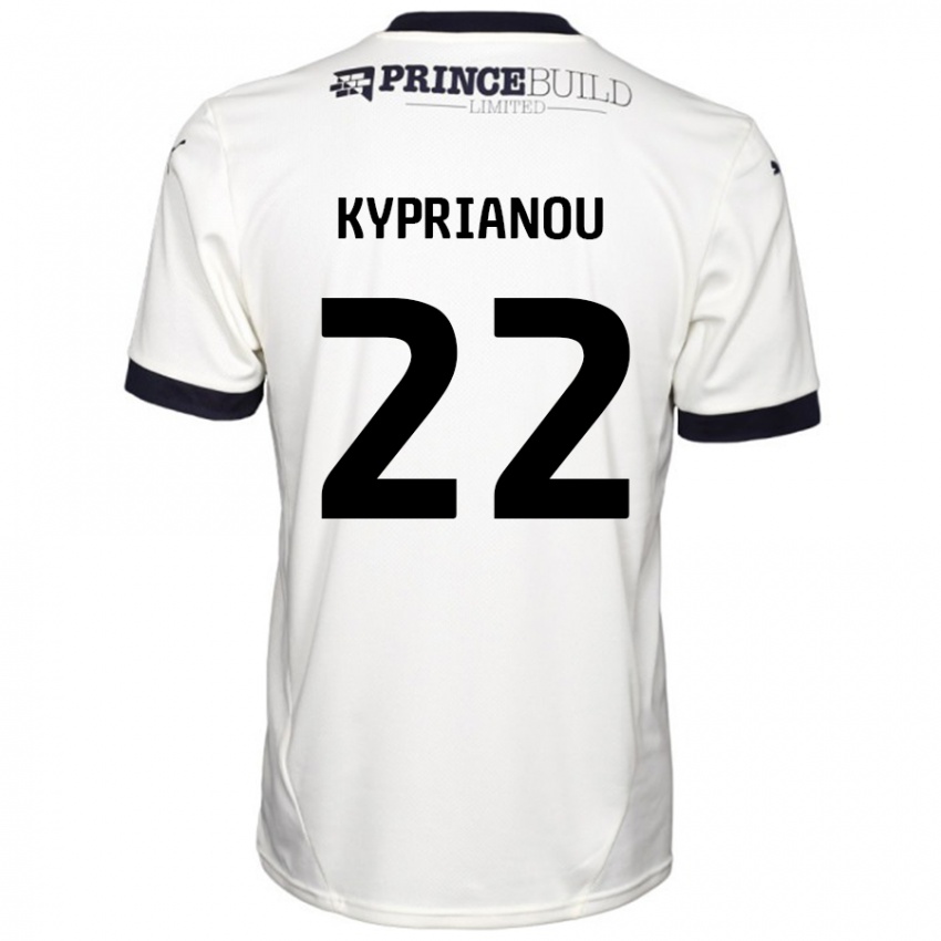 Kinder Hector Kyprianou #22 Cremeweiß Schwarz Auswärtstrikot Trikot 2024/25 T-Shirt