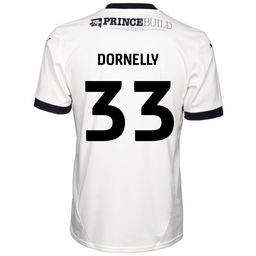 Kinder James Dornelly #33 Cremeweiß Schwarz Auswärtstrikot Trikot 2024/25 T-Shirt