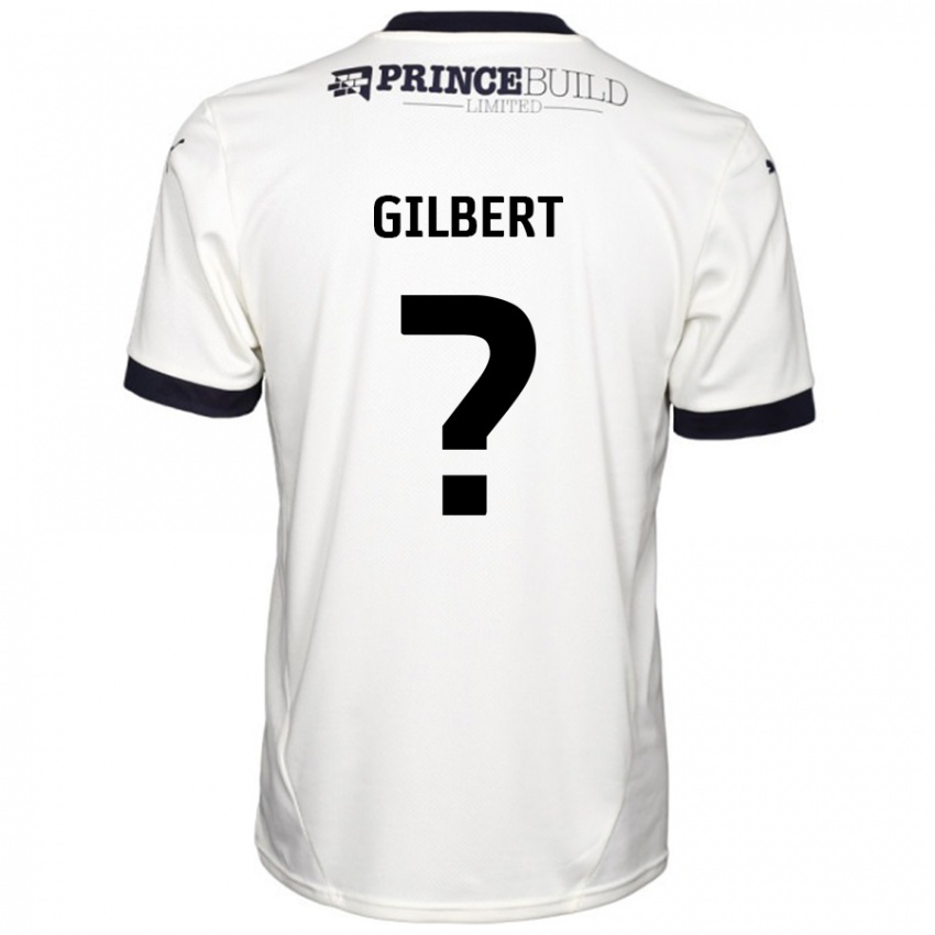 Kinder Luke Gilbert #0 Cremeweiß Schwarz Auswärtstrikot Trikot 2024/25 T-Shirt