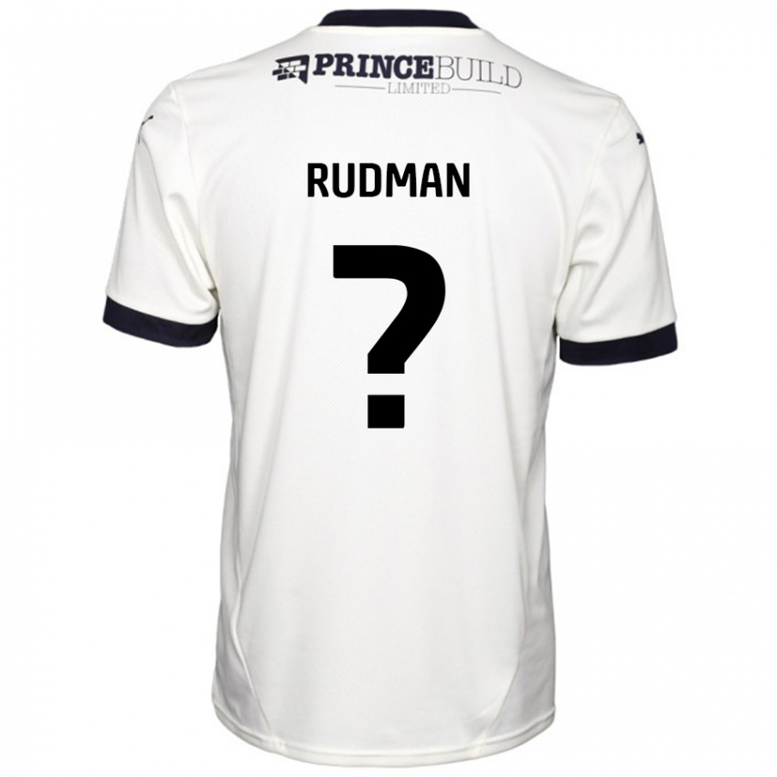 Kinder Nathan Rudman #0 Cremeweiß Schwarz Auswärtstrikot Trikot 2024/25 T-Shirt