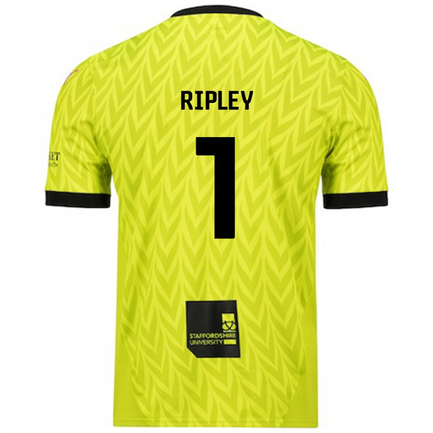 Kinder Connor Ripley #1 Fluoreszierend Grün Auswärtstrikot Trikot 2024/25 T-Shirt