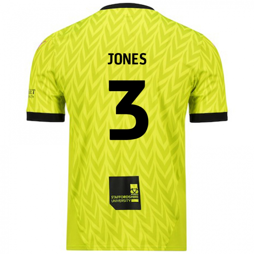 Kinder Dan Jones #3 Fluoreszierend Grün Auswärtstrikot Trikot 2024/25 T-Shirt