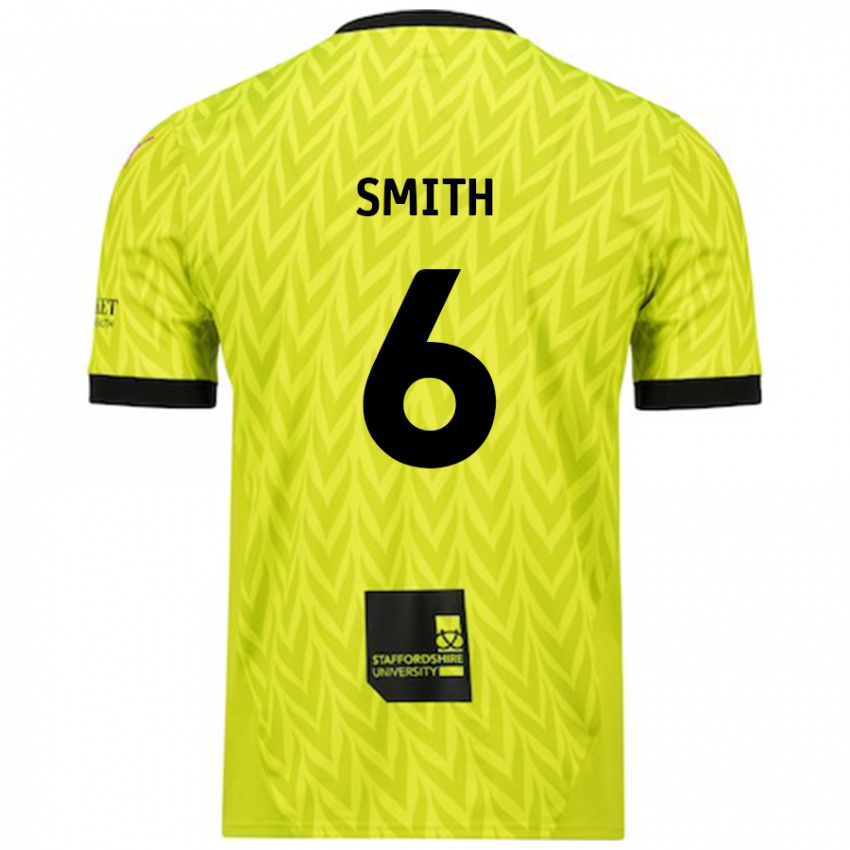 Kinder Nathan Smith #6 Fluoreszierend Grün Auswärtstrikot Trikot 2024/25 T-Shirt