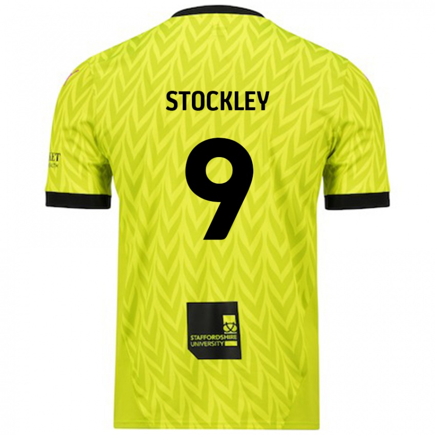 Kinder Jayden Stockley #9 Fluoreszierend Grün Auswärtstrikot Trikot 2024/25 T-Shirt