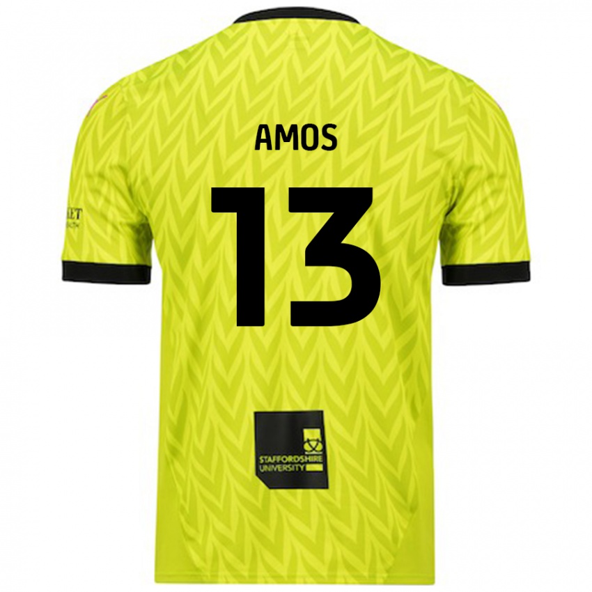 Kinder Ben Amos #13 Fluoreszierend Grün Auswärtstrikot Trikot 2024/25 T-Shirt