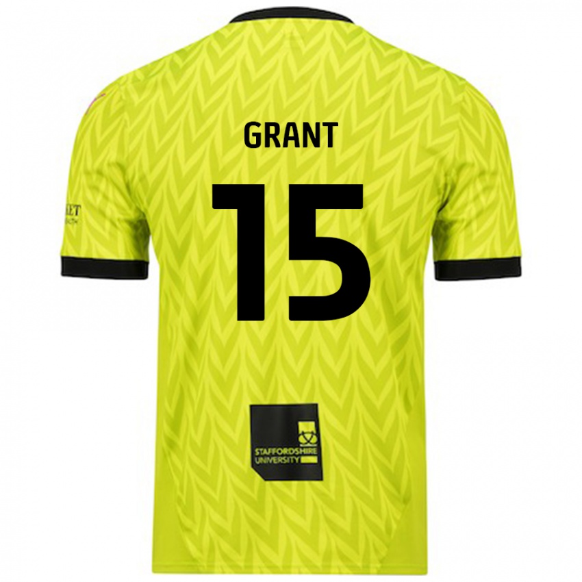 Kinder Conor Grant #15 Fluoreszierend Grün Auswärtstrikot Trikot 2024/25 T-Shirt