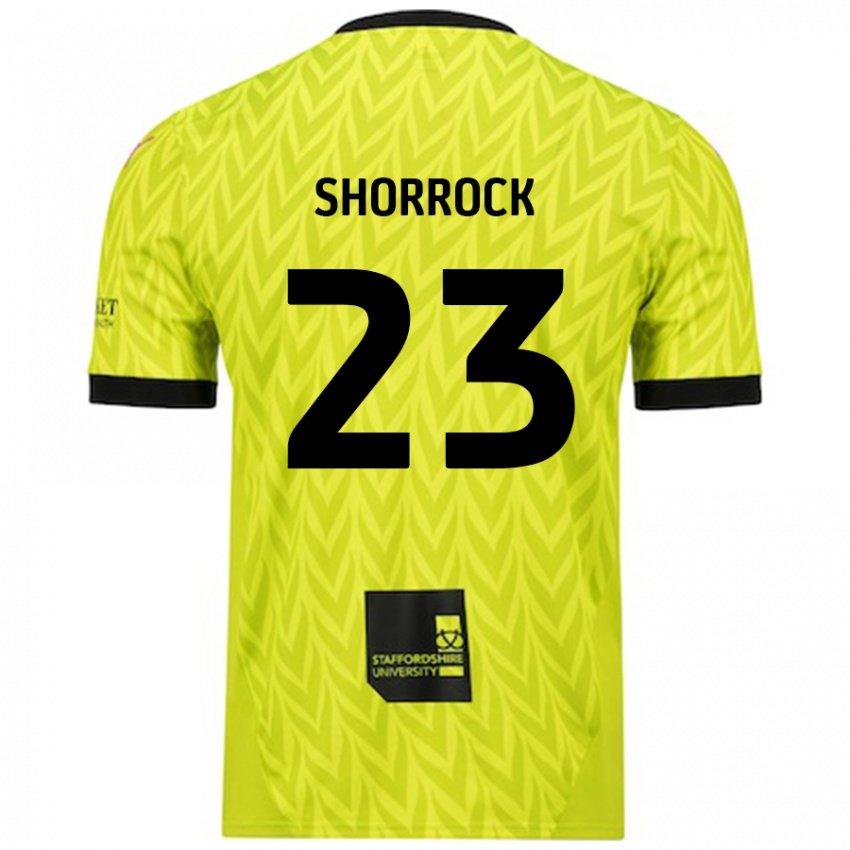 Kinder Jack Shorrock #23 Fluoreszierend Grün Auswärtstrikot Trikot 2024/25 T-Shirt