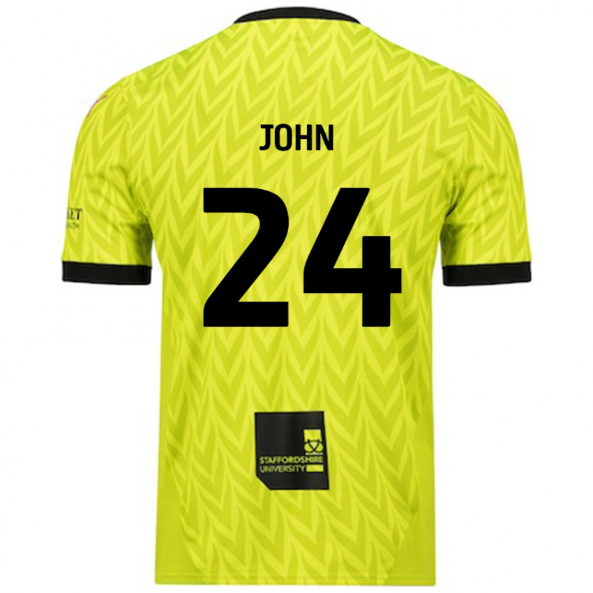 Kinder Kyle John #24 Fluoreszierend Grün Auswärtstrikot Trikot 2024/25 T-Shirt