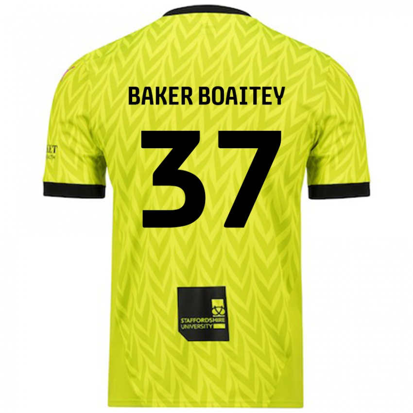 Kinder Benicio Baker-Boaitey #37 Fluoreszierend Grün Auswärtstrikot Trikot 2024/25 T-Shirt