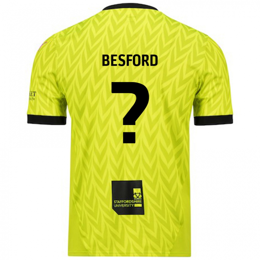 Kinder Callum Besford #0 Fluoreszierend Grün Auswärtstrikot Trikot 2024/25 T-Shirt