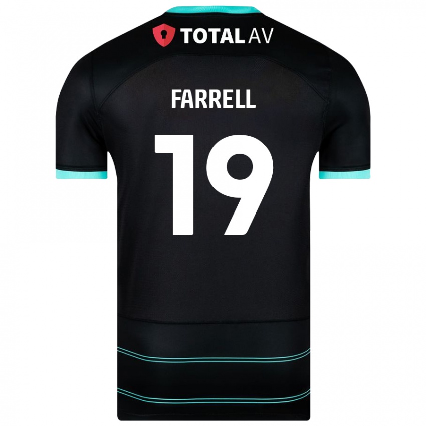 Kinder Jacob Farrell #19 Schwarz Auswärtstrikot Trikot 2024/25 T-Shirt