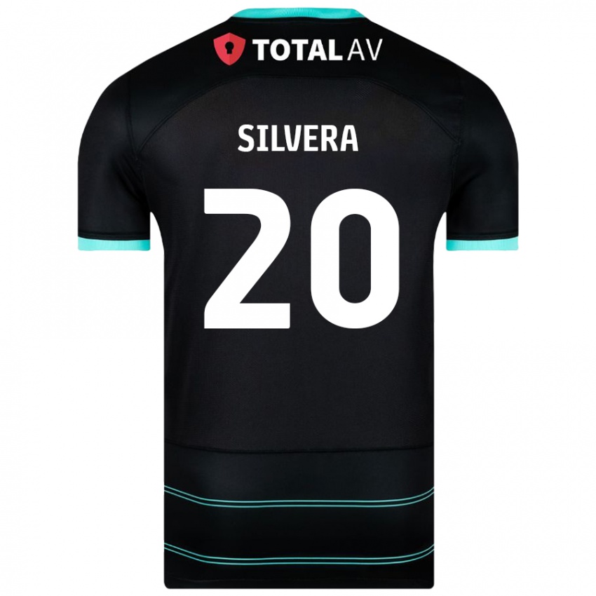 Kinder Sam Silvera #20 Schwarz Auswärtstrikot Trikot 2024/25 T-Shirt