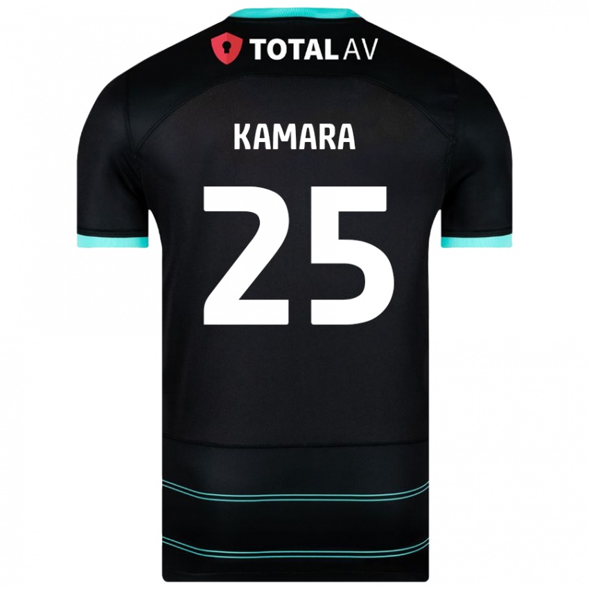 Kinder Abdoulaye Kamara #25 Schwarz Auswärtstrikot Trikot 2024/25 T-Shirt