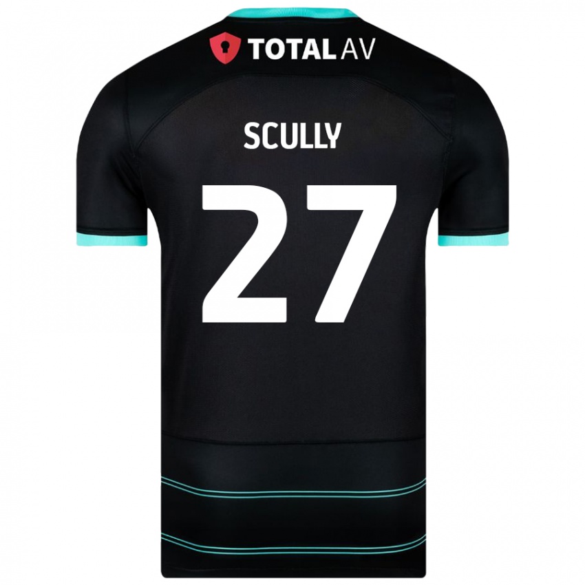 Kinder Anthony Scully #27 Schwarz Auswärtstrikot Trikot 2024/25 T-Shirt