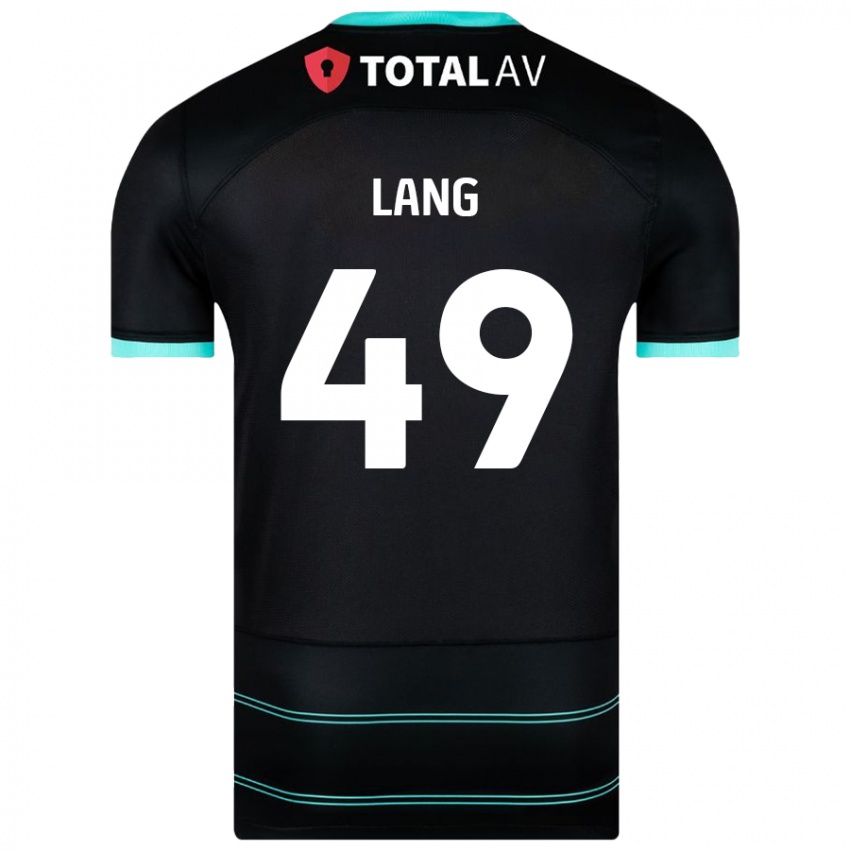 Kinder Callum Lang #49 Schwarz Auswärtstrikot Trikot 2024/25 T-Shirt