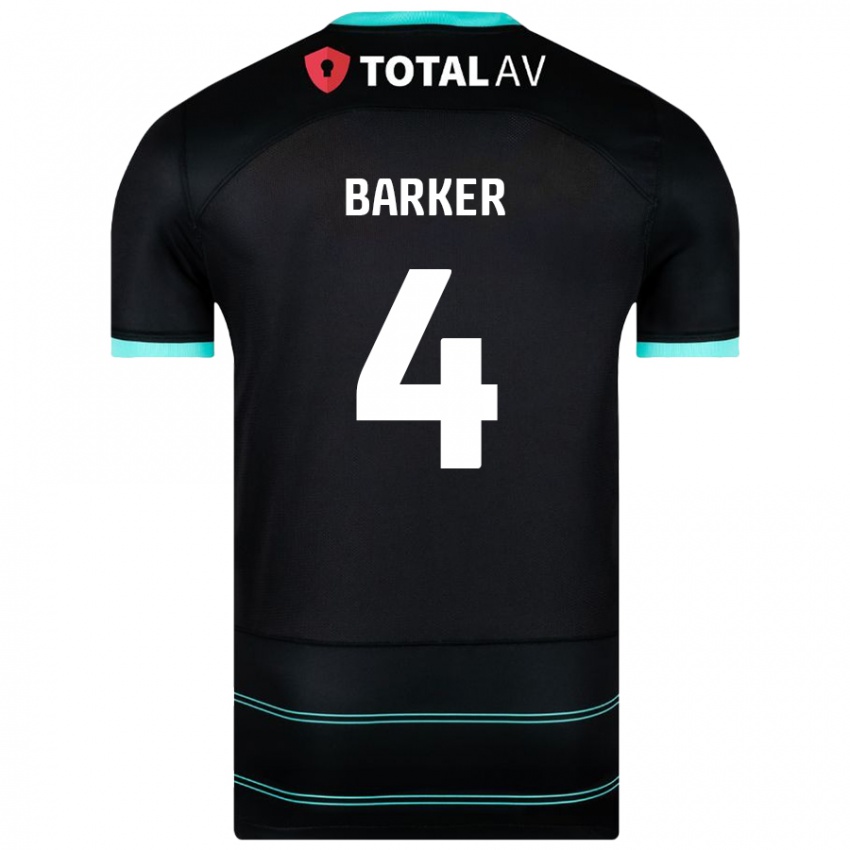 Kinder Sophie Barker #4 Schwarz Auswärtstrikot Trikot 2024/25 T-Shirt