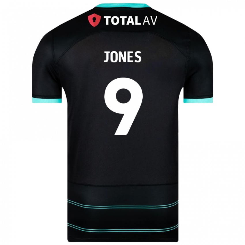 Kinder Emma Jones #9 Schwarz Auswärtstrikot Trikot 2024/25 T-Shirt