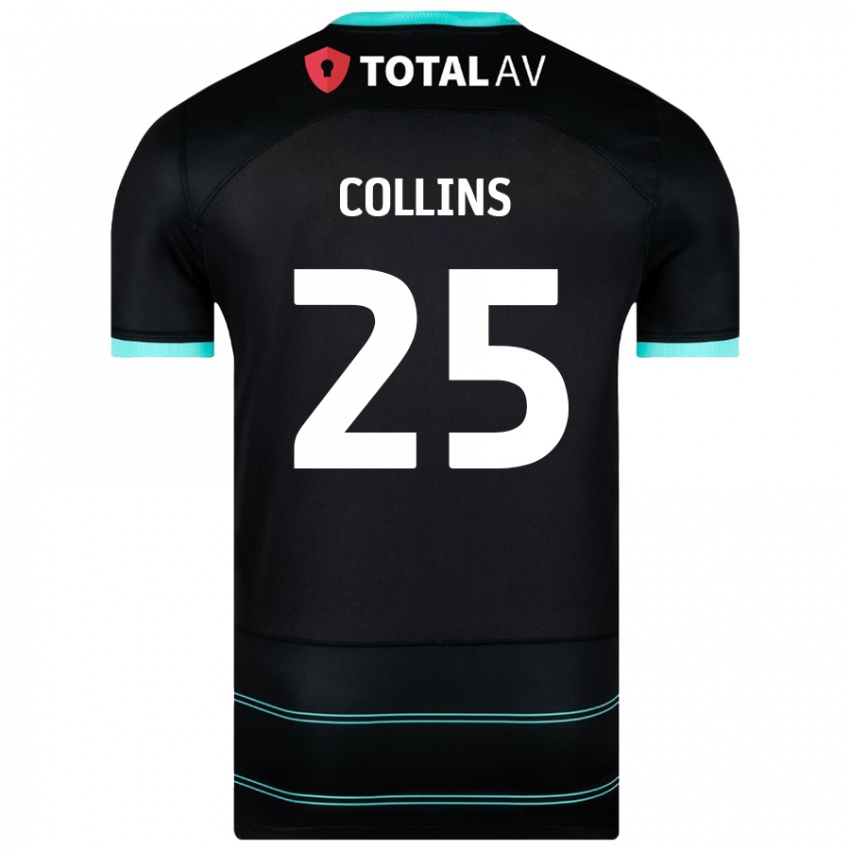 Kinder Izzy Collins #25 Schwarz Auswärtstrikot Trikot 2024/25 T-Shirt