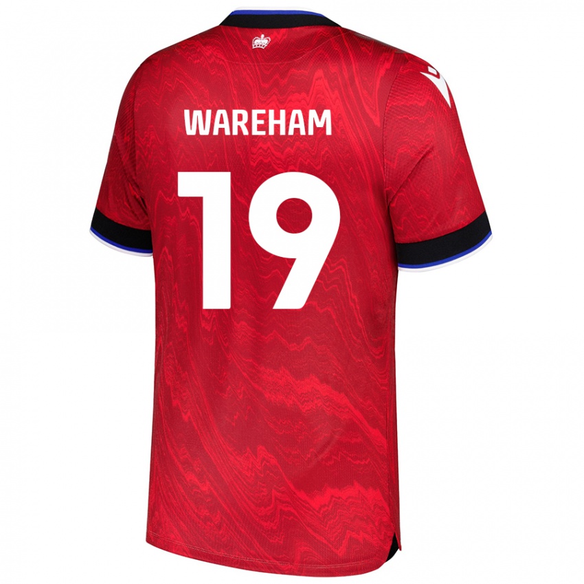 Kinder Jayden Wareham #19 Rot Schwarz Auswärtstrikot Trikot 2024/25 T-Shirt