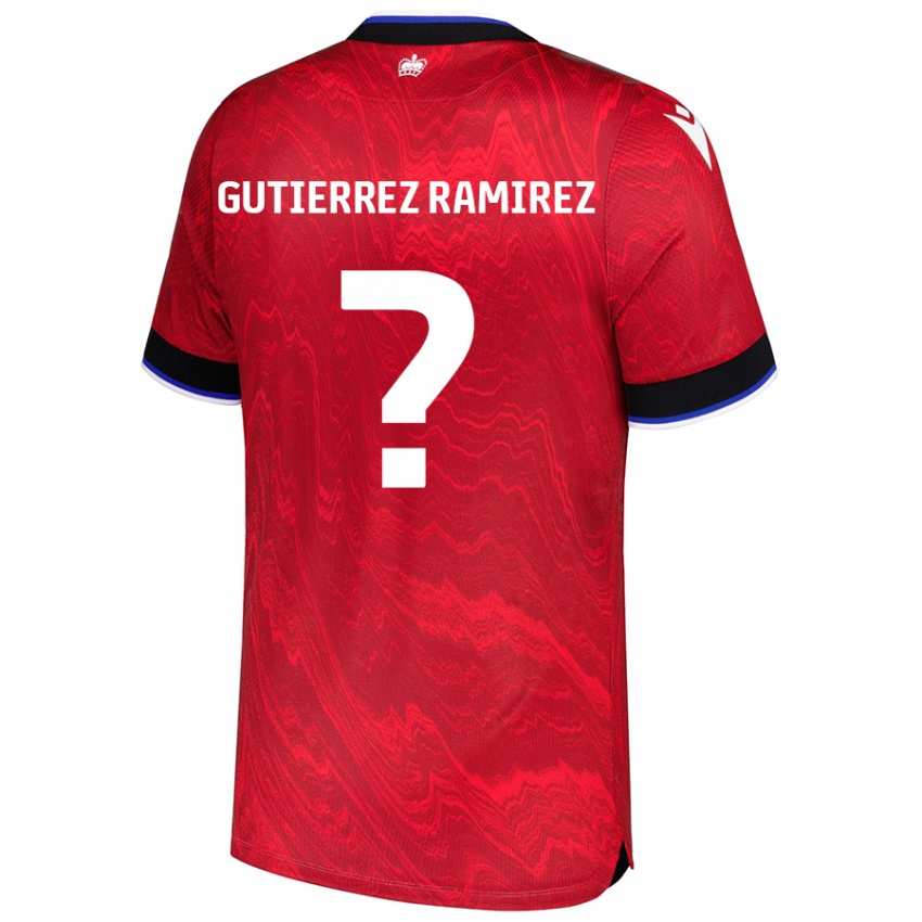 Kinder William Gutierrez Ramirez #0 Rot Schwarz Auswärtstrikot Trikot 2024/25 T-Shirt