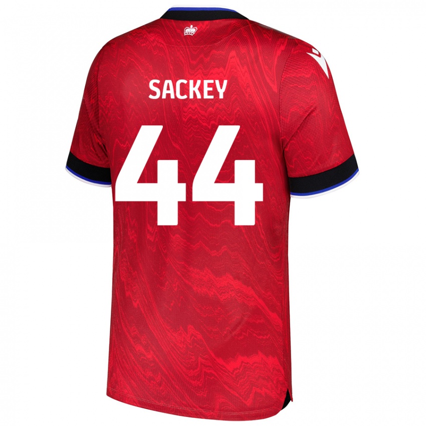 Kinder Tyler Sackey #44 Rot Schwarz Auswärtstrikot Trikot 2024/25 T-Shirt