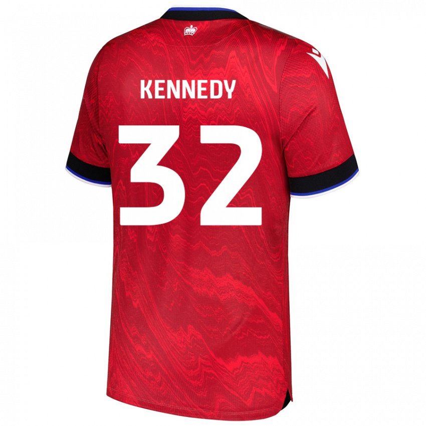 Kinder Stevie Kennedy #32 Rot Schwarz Auswärtstrikot Trikot 2024/25 T-Shirt