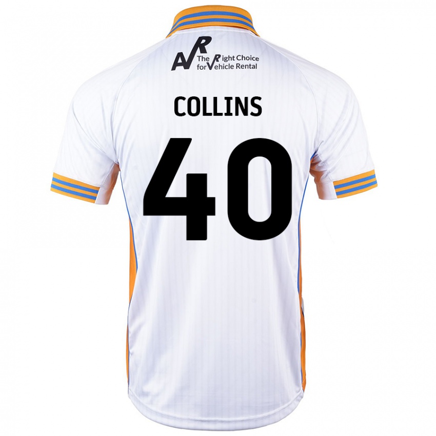 Kinder Jude Collins #40 Weiß Auswärtstrikot Trikot 2024/25 T-Shirt