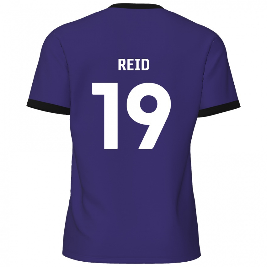 Kinder Jamie Reid #19 Lila Auswärtstrikot Trikot 2024/25 T-Shirt