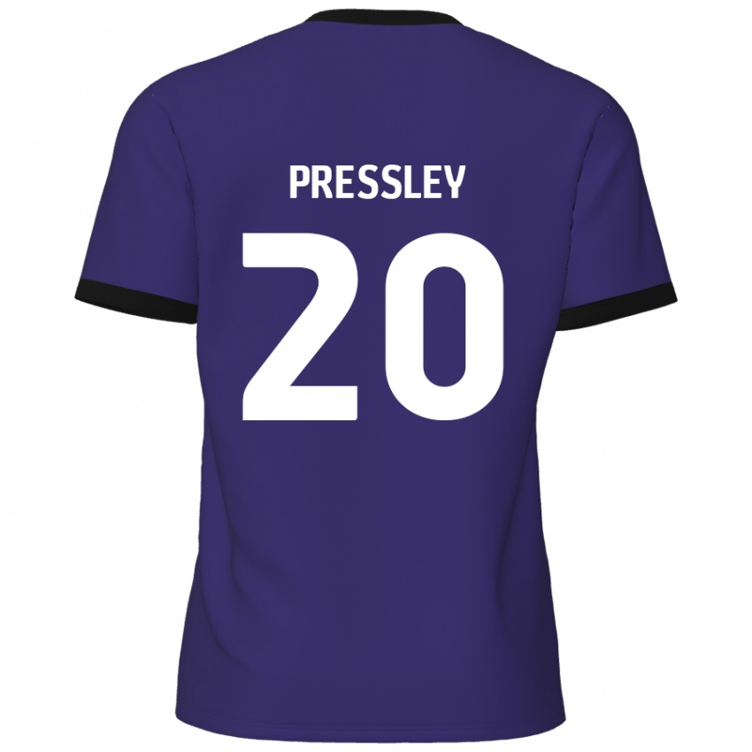 Kinder Aaron Pressley #20 Lila Auswärtstrikot Trikot 2024/25 T-Shirt