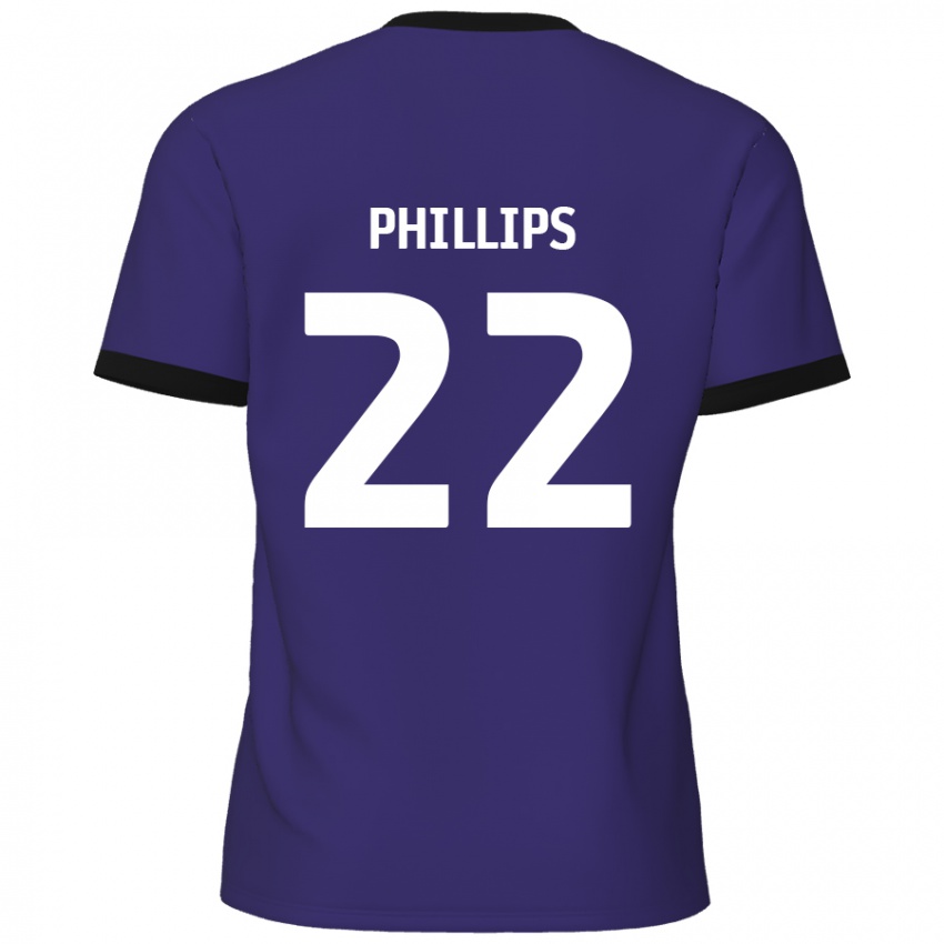 Kinder Daniel Phillips #22 Lila Auswärtstrikot Trikot 2024/25 T-Shirt