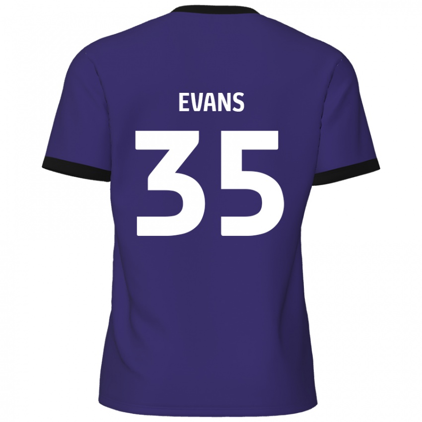 Kinder Makise Evans #35 Lila Auswärtstrikot Trikot 2024/25 T-Shirt